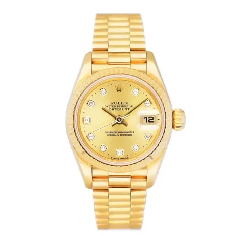 Rolex Datejust 79178 Diamond Dial 18K Yellow Gold Ladies Watch