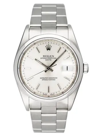 Rolex Oyster Perpetual Date 15200 Silver Dial Mens Watch