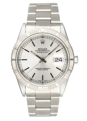 Rolex Oyster Datejust Turn-O-Graph 16264 Silver Dial Mens Watch