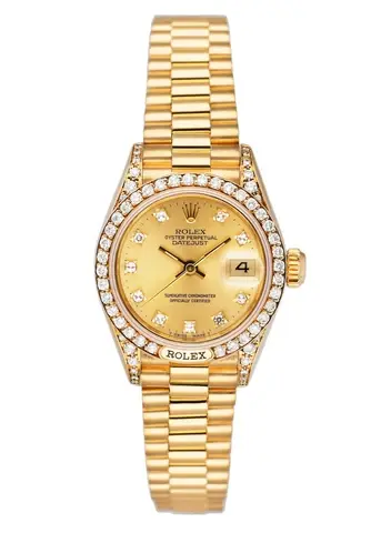 Rolex Datejust 69158 Diamond 18K Yellow Gold Ladies Watch