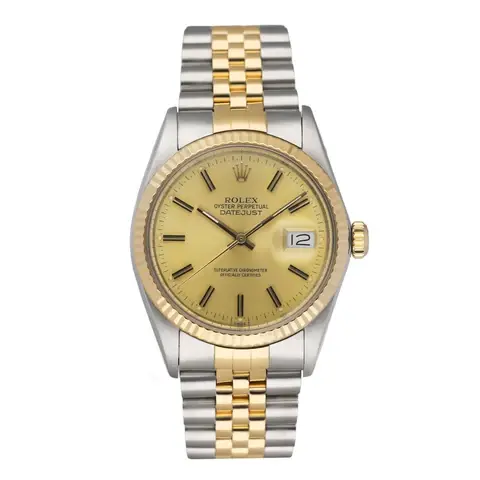 Rolex Datejust 16013 Champagne Dial Mens Watch Box Papers