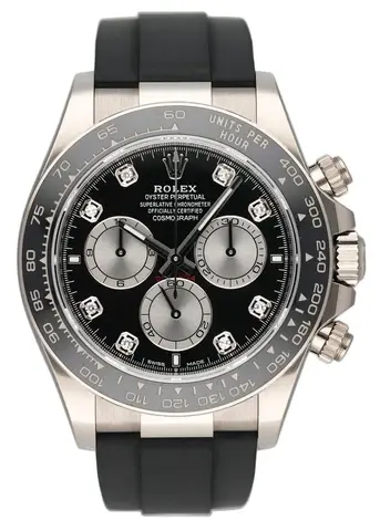 Rolex Daytona 126519LN Diamond Black Dial Mens Watch Box Papers