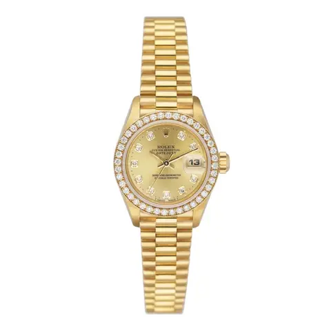 Rolex Datejust 69178 Diamond Dial 18K Yellow Gold Ladies Watch