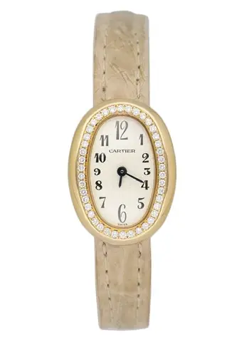 Cartier Baignoire Mini WB504731 Diamond 18k Yellow Gold Ladies Watch