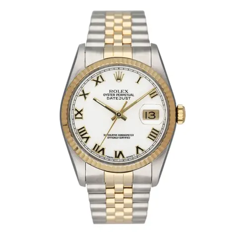 Rolex Datejust 16233 White Dial Mens Watch Box Papers