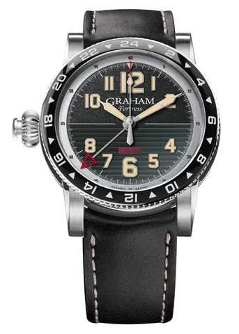 New Graham Fortress GMT Black Dial Mens Watch Box Papers