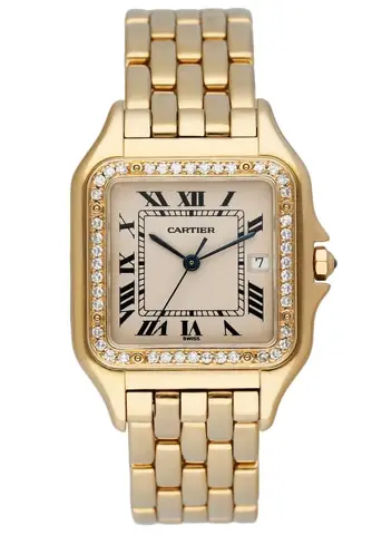 Cartier Panthere Large Size Diamond 18K Yellow Gold Watch