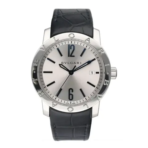 Bvlgari Solotempo BB 39 S Silver Dial Steel Mens Watch Box Papers