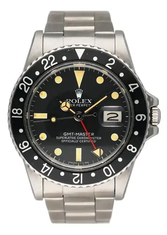 Rolex GMT Master 16750 Black Dial Stainless Steel Mens Watch