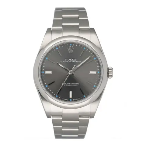 Rolex Oyster Perpetual 114300 Grey Dial Mens Watch Box Papers