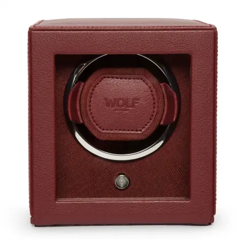 Cub Single Watch Winder with Cover - Bordeaux