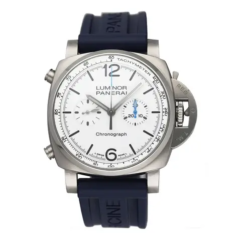 Panerai Luminor Chrono PAM01218 White Dial Mens Watch With Box