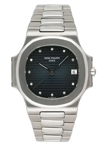 Patek Philippe Nautilus 3800/1A Diamond Blue Dial Mens Watch With Archives