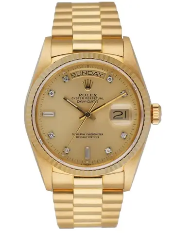Rolex Day Date 18038 President Diamond Dial Mens Watch
