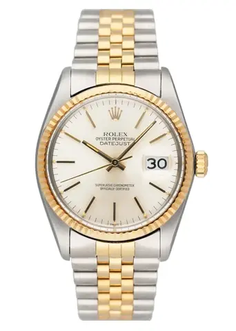 Rolex Datejust 16013 Silver Dial Mens Watch Box Papers