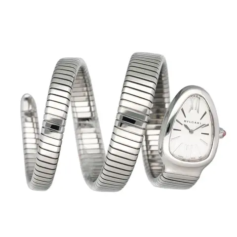 Bvlgari Serpenti Tubogas 101911 Silver Dial Steel Ladies Watch