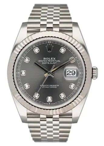 Rolex Datejust 41 126334 Slate Diamond Dial Mens Watch Box Papers