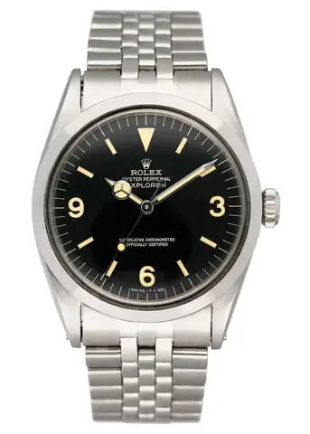 Rolex Explorer Vintage 1016 Black Dial Stainless Steel Mens Watch Box Papers