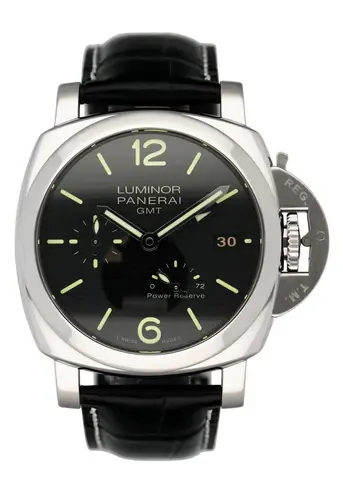 Panerai Luminor 1950 PAM00537 GMT Mens Watch Box Papers