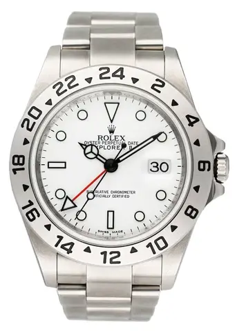Rolex Explorer II 16570 White Dial Engraved Mens Watch Box Papers
