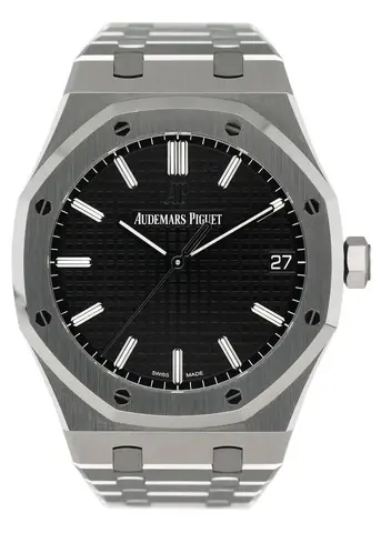 Audemars Piguet Royal Oak 15500ST Black Dial Mens Watch Box Papers