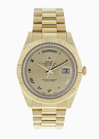 Rolex Day-Date II President 218238 18k Yellow Gold Mens Watch