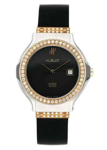 Hublot M D M 1391.2.054 Diamond Dial Two Tone Ladies Watch