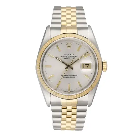 Rolex Datejust 16233 Silver Dial Men Watch Box Papers
