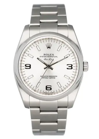 Rolex Air King 114200 Silver Dial Mens Watch Box Papers