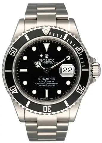 Rolex Oyster Perpetual Submariner 16610T Engraved Rehaut Mens Watch