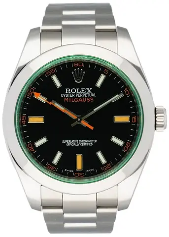 Rolex Milgauss 116400GV Black Dial Mens Watch Box Papers