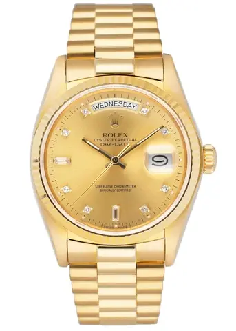 Rolex Day Date 18038 Diamond Dial Mens Watch Box