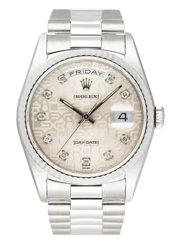 Rolex Day-Date 18239 Anniversary Diamond Dial Mens Watch Box Papers
