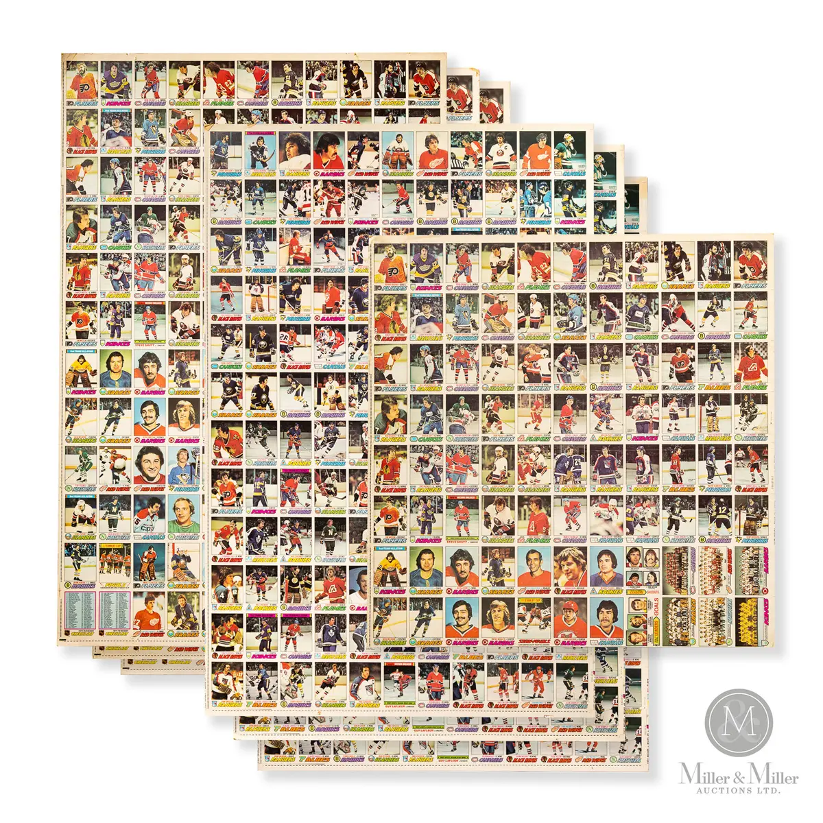 1977-78 O-Pee-Chee Hockey Uncut Sheet Collection (13)