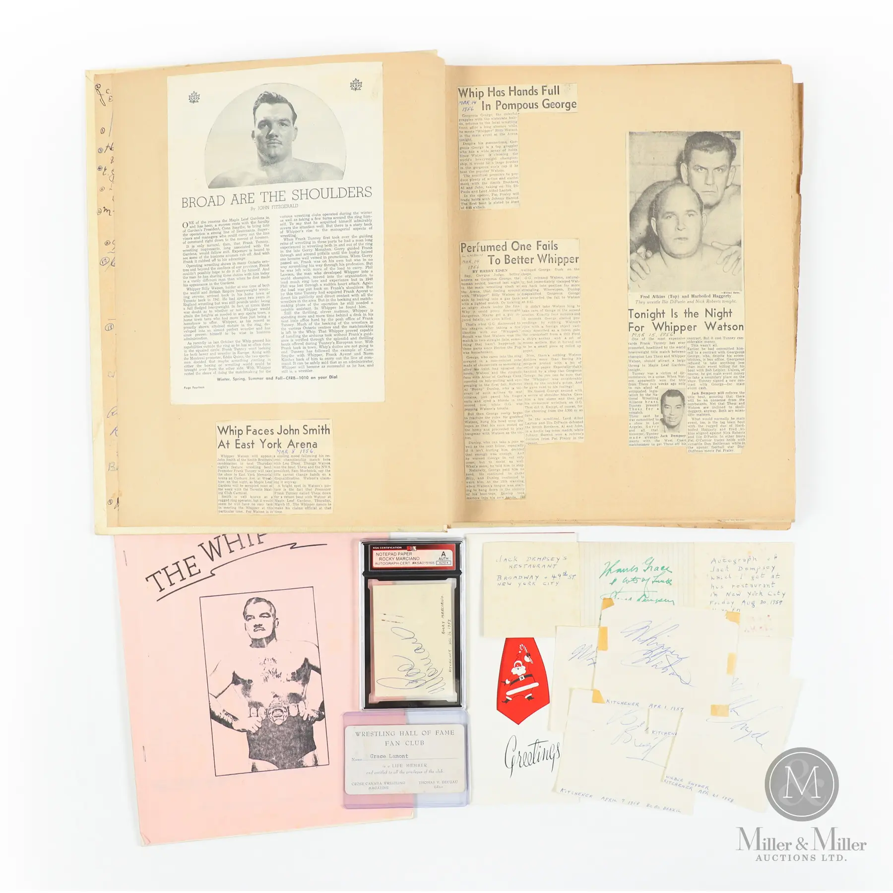 C. 1958 Wrestling Scrapbook w/ Autographs