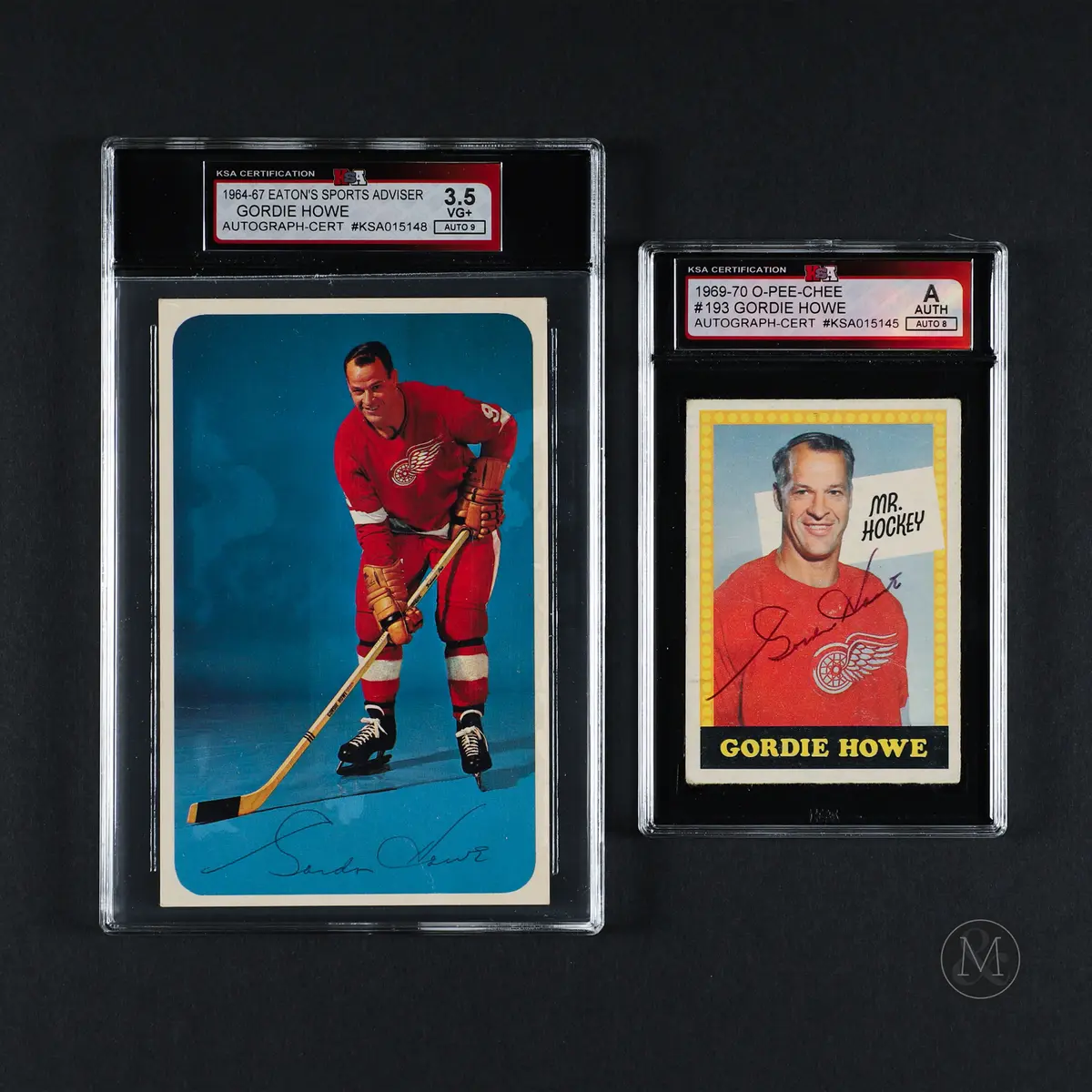 1964-70 Gordie Howe Signed Cards (2)