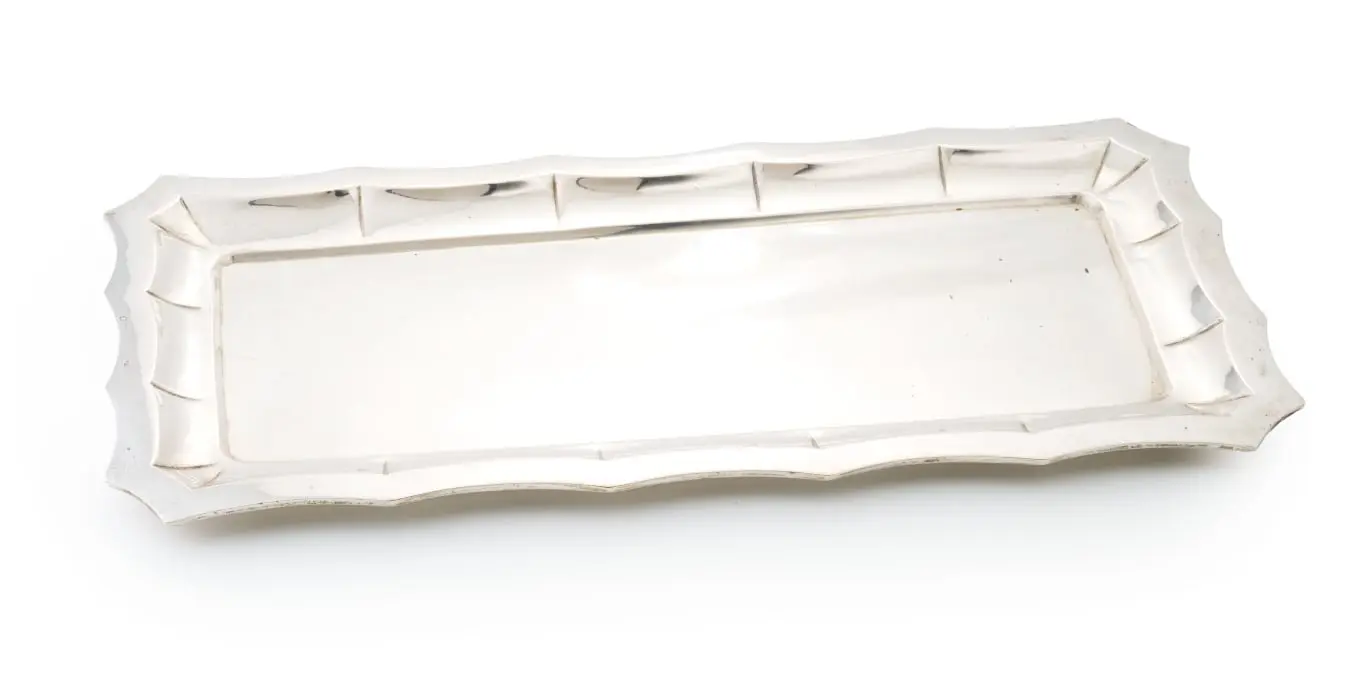 An Austro-Hungarian silver tray, maker's mark worn, c.1872-1922