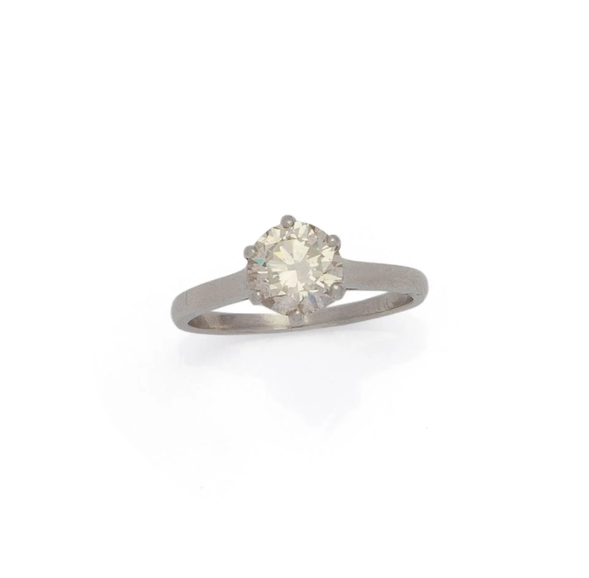 SOLITAIRE en platine (850/1000) orné d'un diamant rond-brill - Lot 78