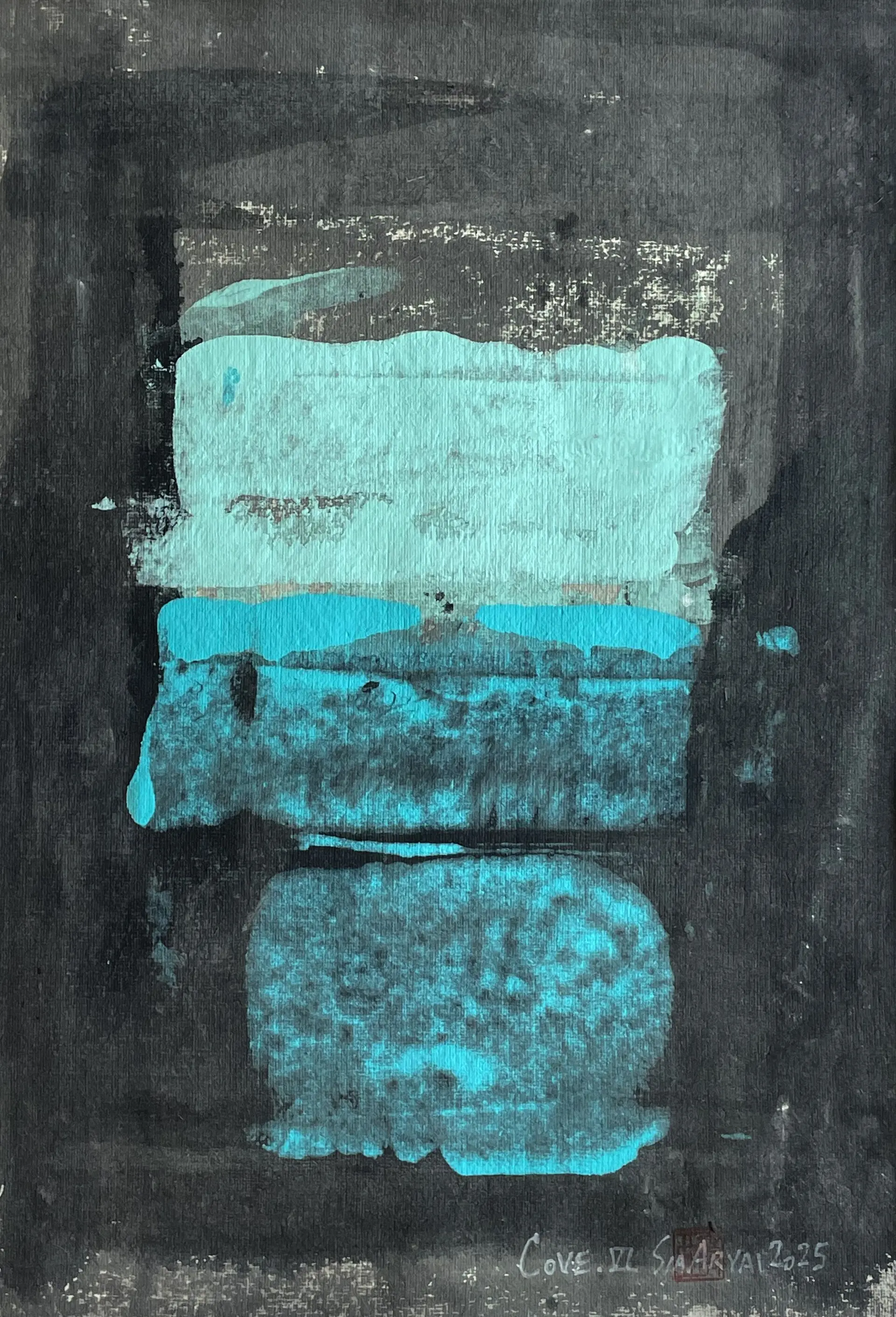 COVE.VI White framed surreal blue painting - Sia aryai
