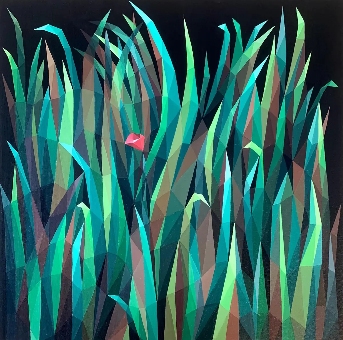 SMALL POPPY IN LARGE GRASS - Maria Tuzhilkina