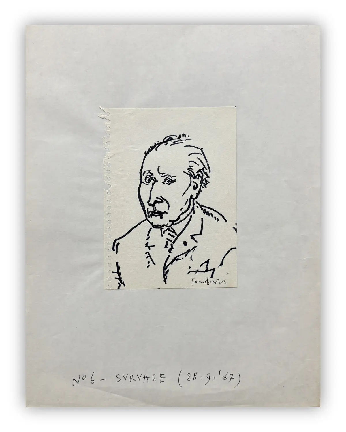 ORFEO TAMBURI (1910-1994) - Senza Titolo (Portrait de Survage), 1967