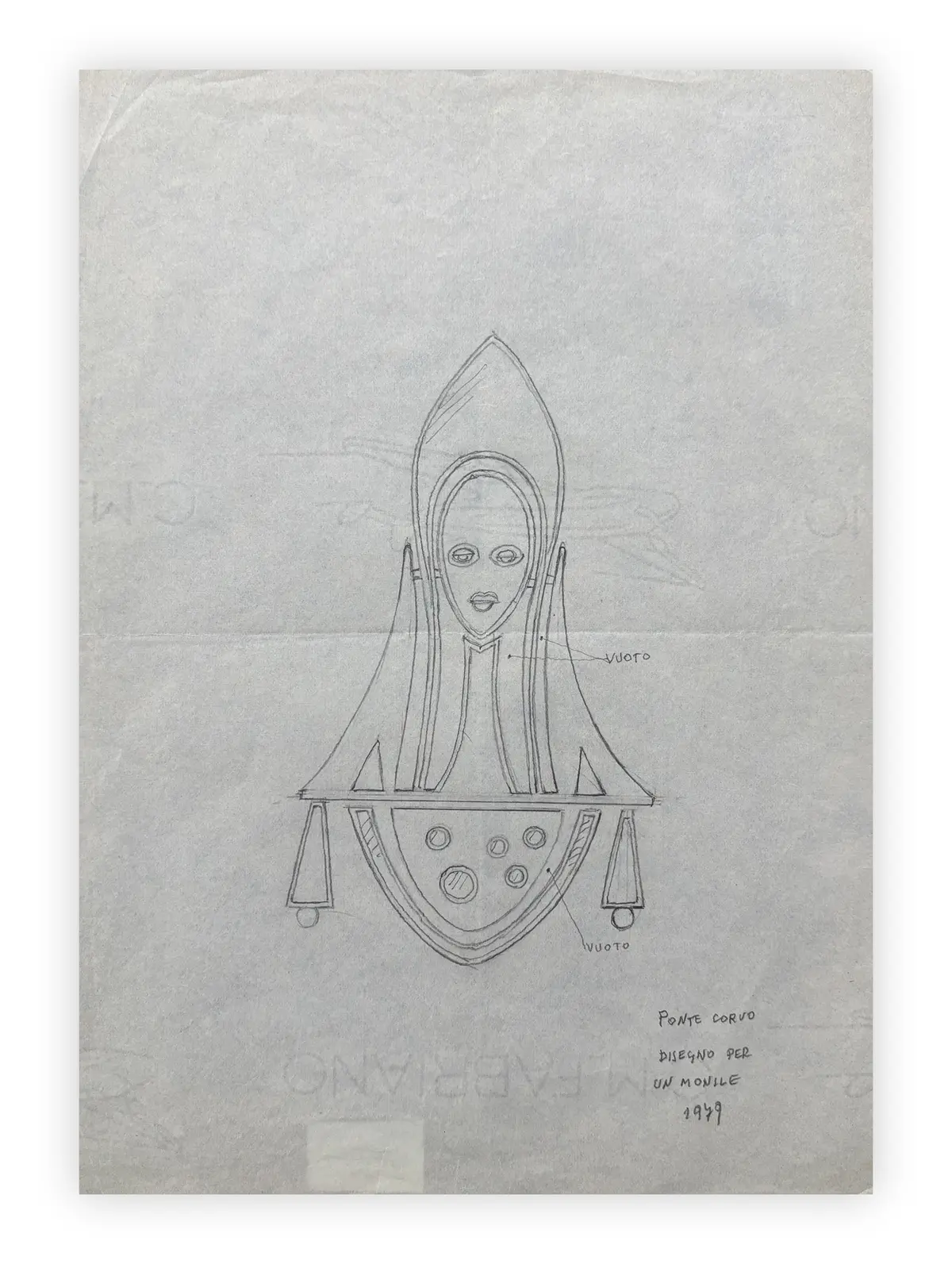 RAFFAELE PONTECORVO (1913-1983) - Disegno per un monile, 1979