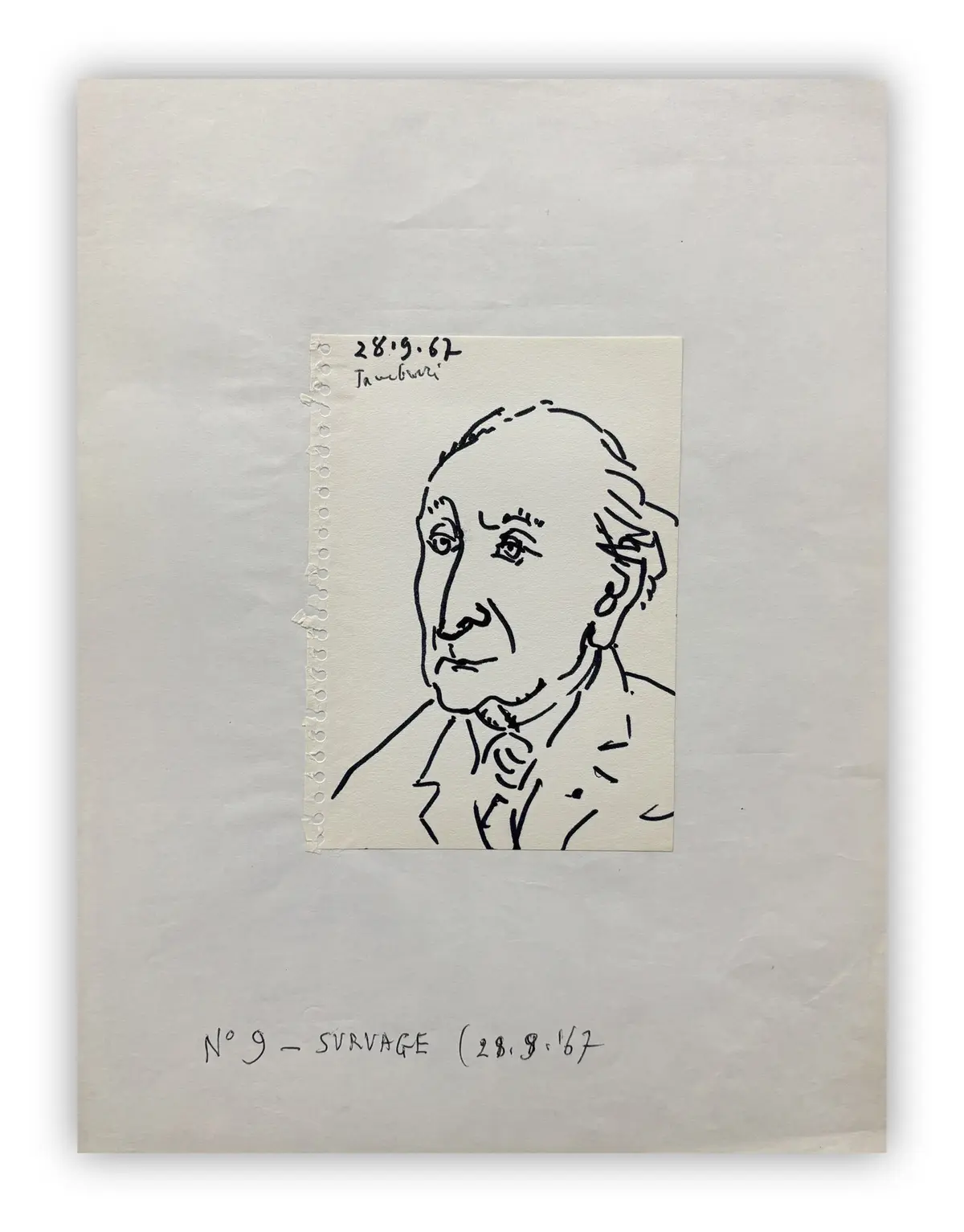 ORFEO TAMBURI (1910-1994) - Senza Titolo (Portrait de Survage), 1967