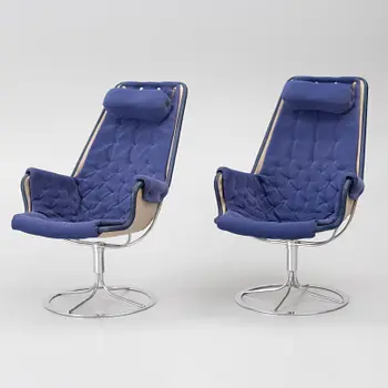 Bruno Mathsson, Armchairs, a pair, Jetson, Dux, second half of the