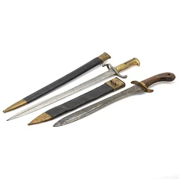 Faskinkniv samt bajonett, Sverige/Tyskland, 1800-tal.