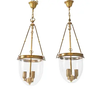 Ceiling lamps, a pair, second half of the 20th century.