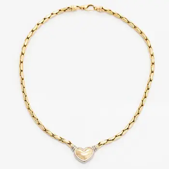 Necklace, 18K gold and white gold, Italy.