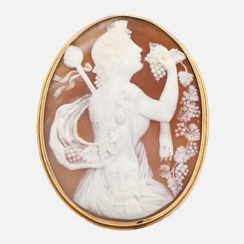 Pendant / brooch, cameo, 18K gold. A. Tillander, Helsinki 1978.