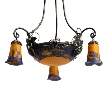 An Art Nouveau ceiling lamp, France, early 20th Century. Probably