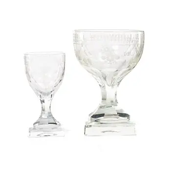 Elis Bergh, A 17 piece glass service, "Flach", by Kosta, first half
